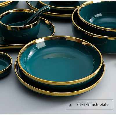 Green Luxurious Porcelain Dinnerware Set