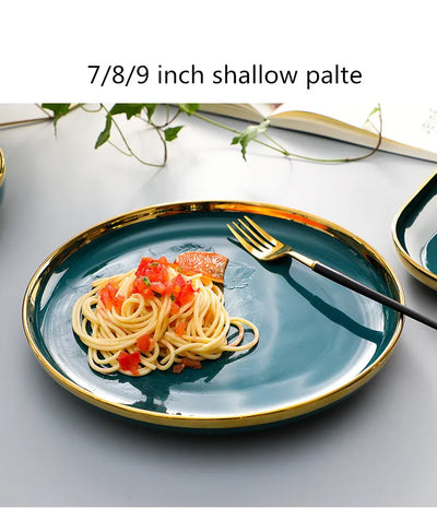 Green Luxurious Porcelain Dinnerware Set