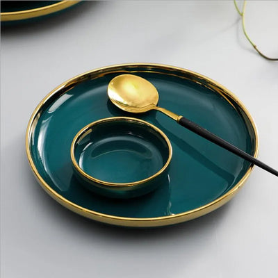 Green Luxurious Porcelain Dinnerware Set