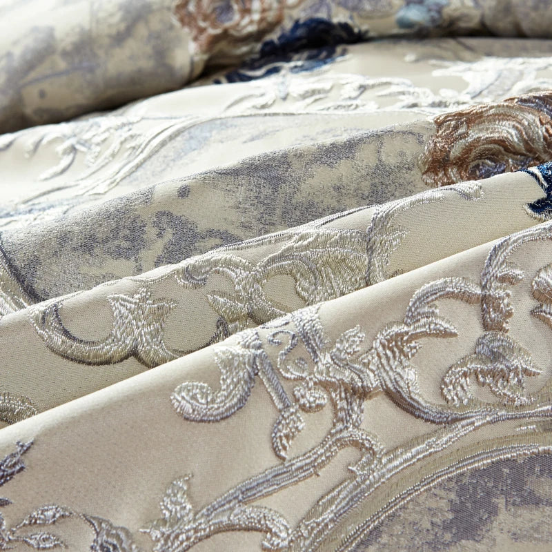 Majestic Sapphire Bedding Set (Embroidered Jacquard Cotton)