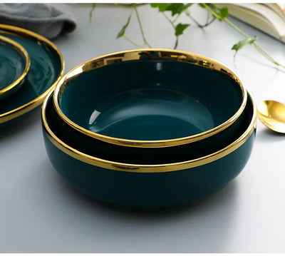 Green Luxurious Porcelain Dinnerware Set