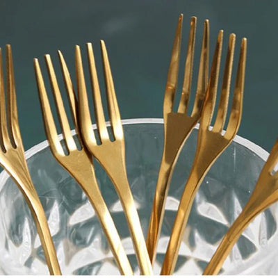 6Pcs Creative Gold Flatware - Fruit Fork