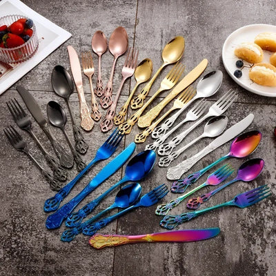 Royal European Complete Tableware (Golden Cutlery Set)