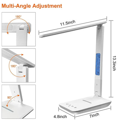 Wireless Charger Desk Lamp (with Temperature Alarm Clock)