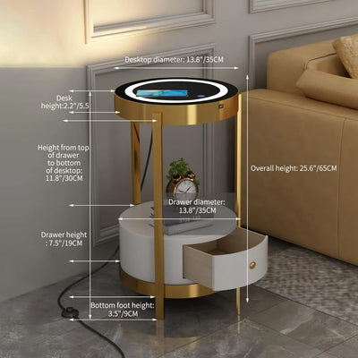 Gold Smart Led Nightstand