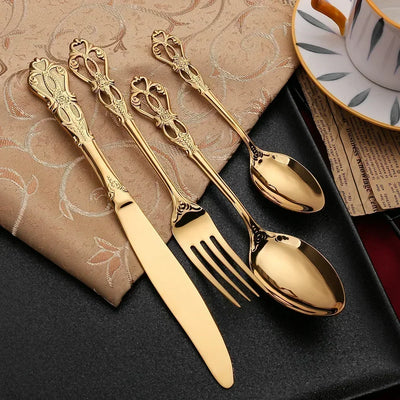 Royal European Complete Tableware (Golden Cutlery Set)