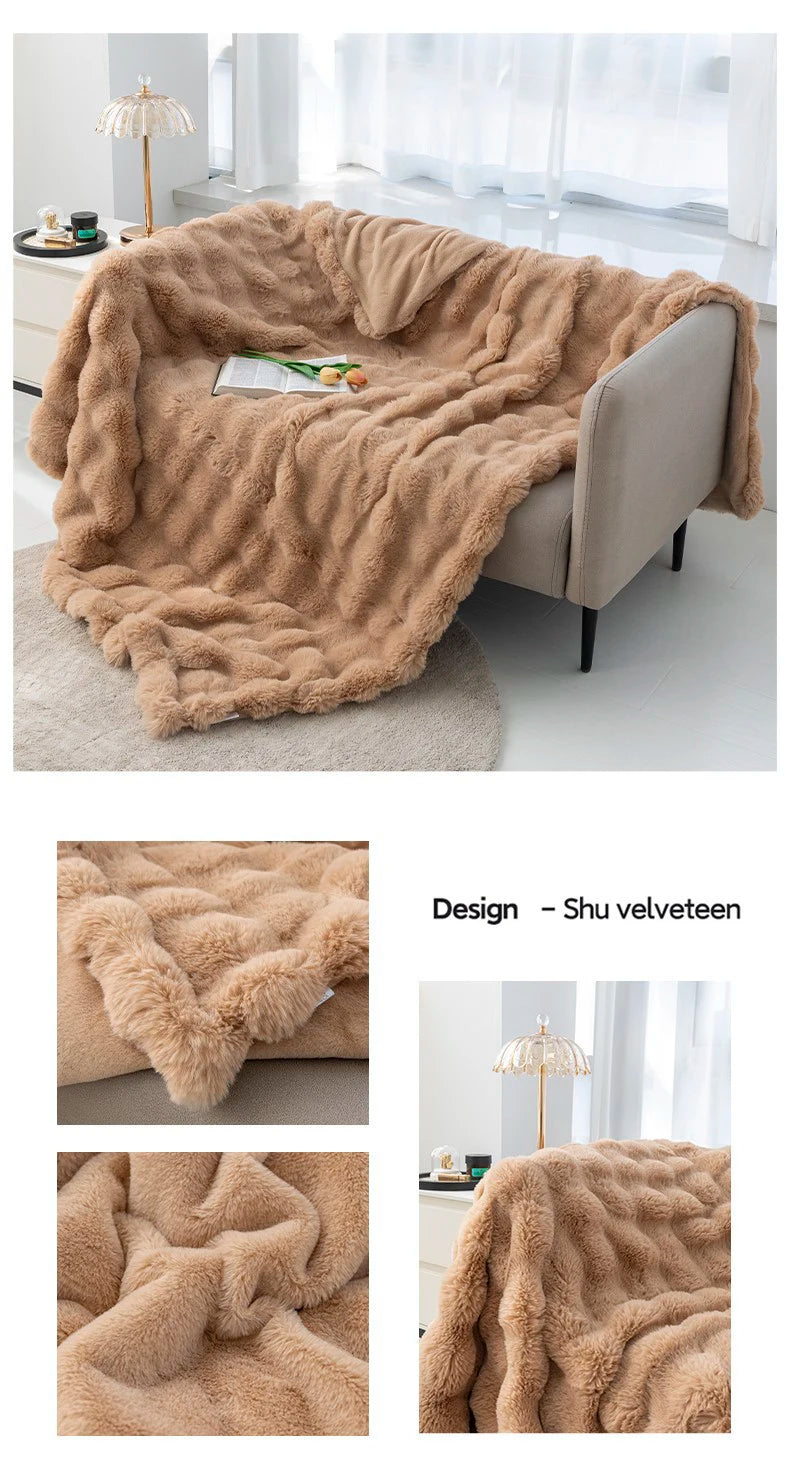 Velvet Hare Faux-Fur Throw