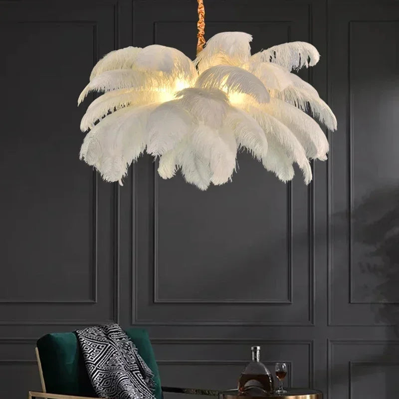 Nordic Ostrich Feather Chandelier