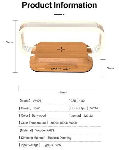 LED Wireless Charger Stand Pad Table Desk