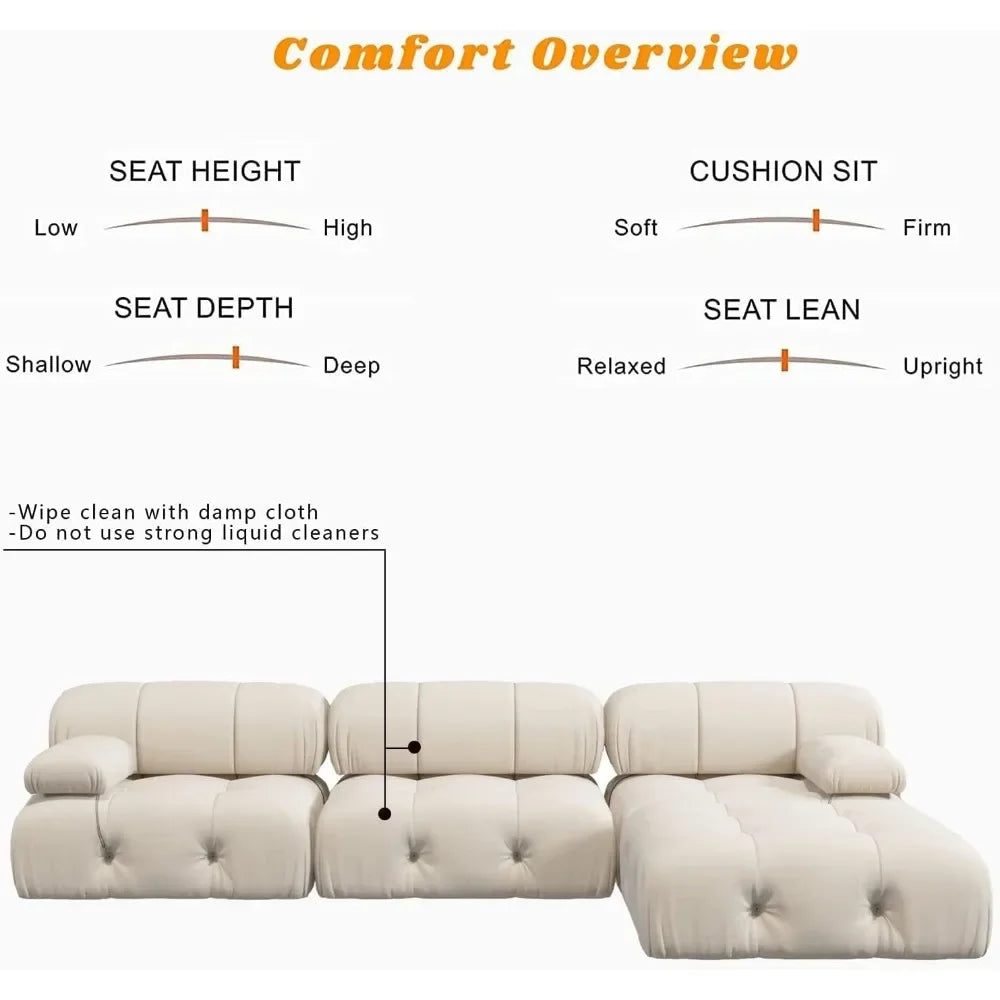 Sectional Sofa with Ottomans L Shaped