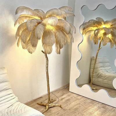 Nordic Ostrich Feather Led Floor Lamp