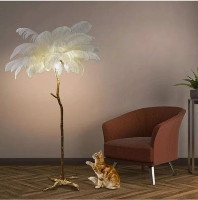 Nordic Ostrich Feather Led Floor Lamp