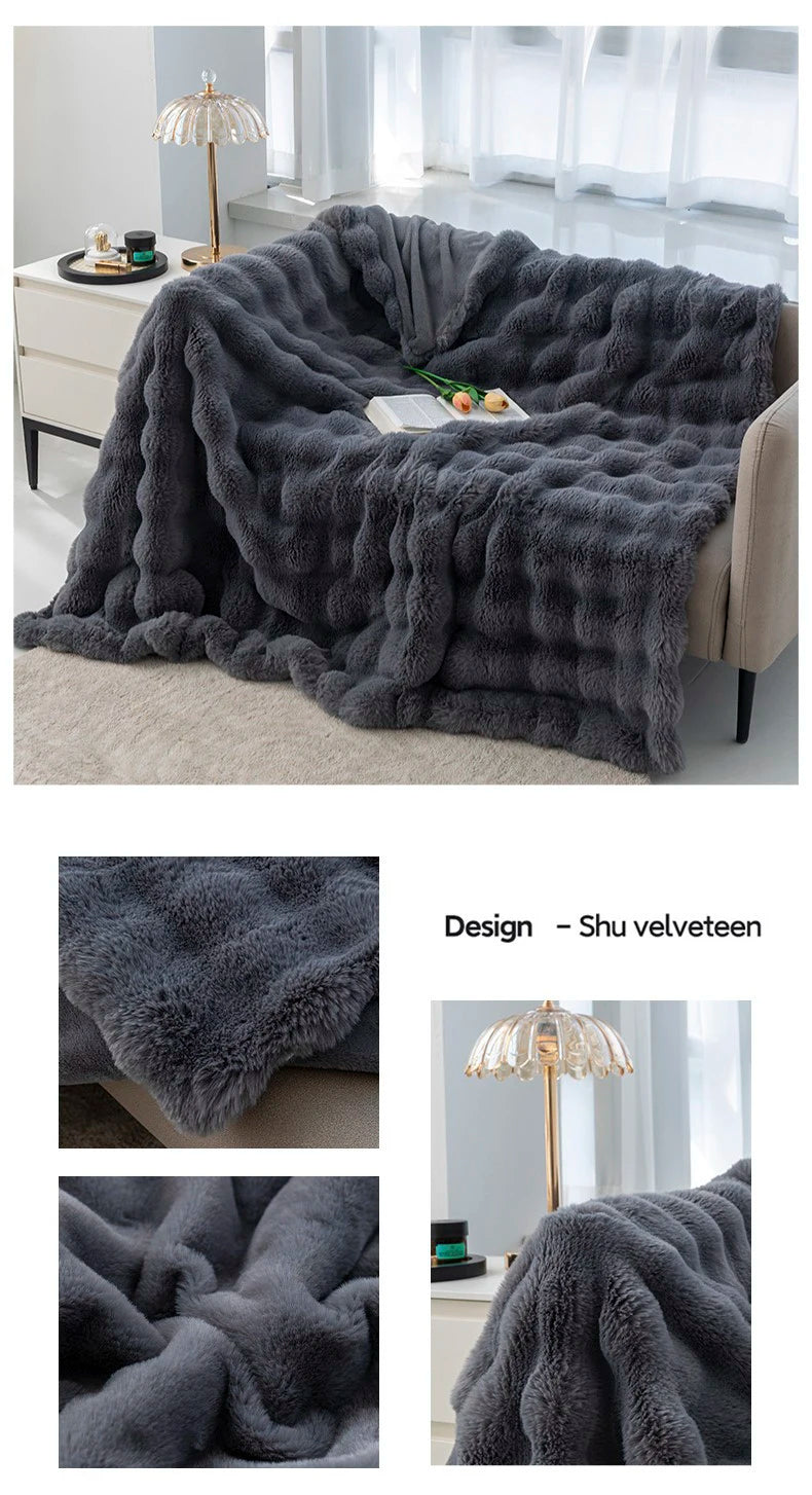 Velvet Hare Faux-Fur Throw