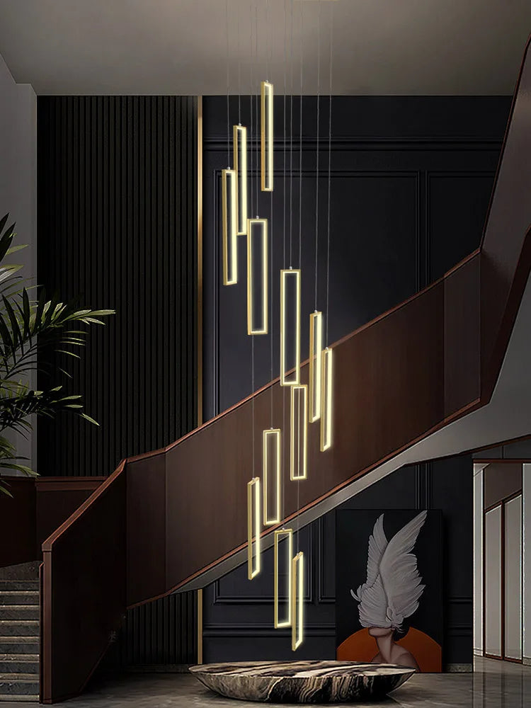 Minimalist Staircase Chandeliers