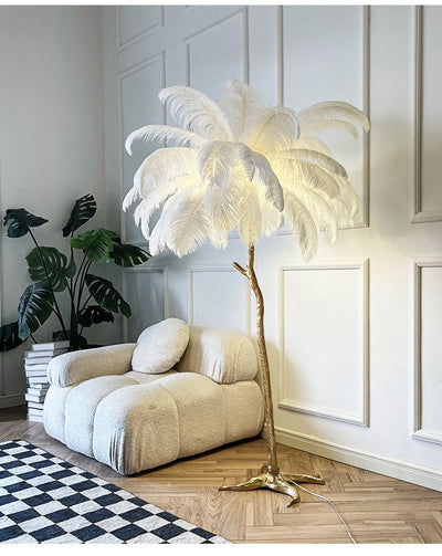 Nordic Ostrich Feather Led Floor Lamp