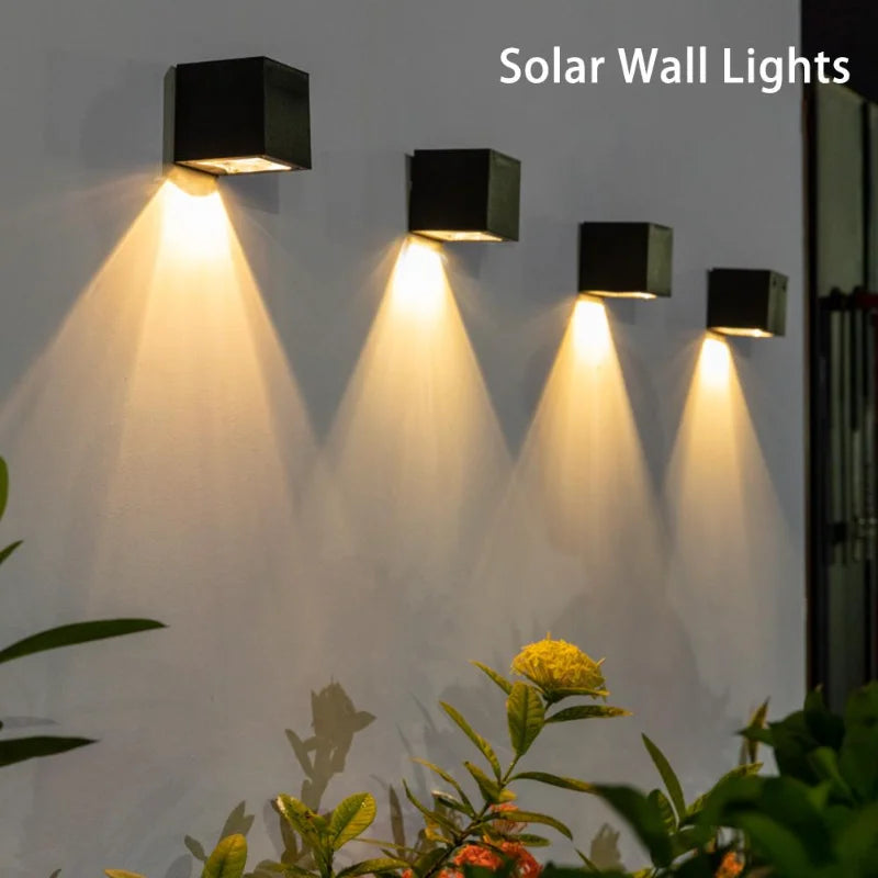 LED Solar Light Outdoor - Square Wall Lamp