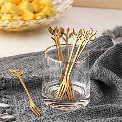 6Pcs Creative Gold Flatware - Fruit Fork