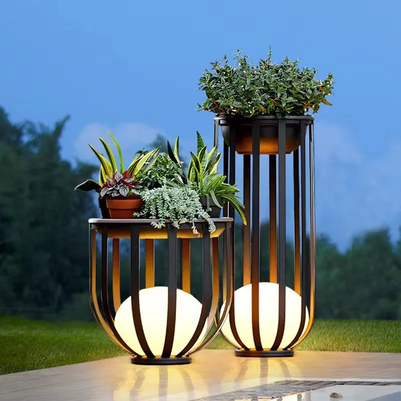 Plant Pot Lamp - Outdoor Lawn Light