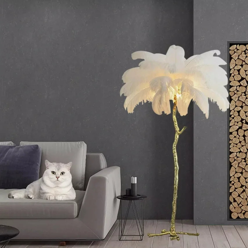 Nordic Ostrich Feather Led Floor Lamp