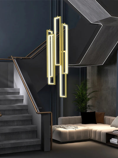 Minimalist Staircase Chandeliers